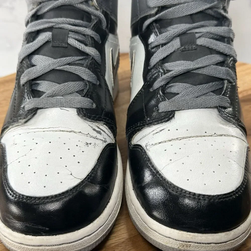 Youth size 6.5-Nike Air Jordan Mid Black Grey White Sneakers Shoes Big Boys